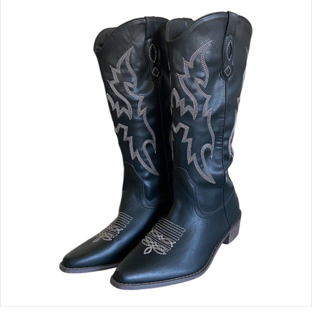 Black Western Cowgirl Boots Sz 10 NWOT